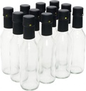 nicebottles Clear Glass Woozy Bottles with Shrink Capsules, 5 Oz, Case of 12