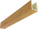 Ekena Millwork 3 1/2"W x 3 1/2"H x 240"L 3-Sided (U-Beam) Rustic Sawn HeritageTimber Faux Wood Ceiling Beam, Warm Caramel