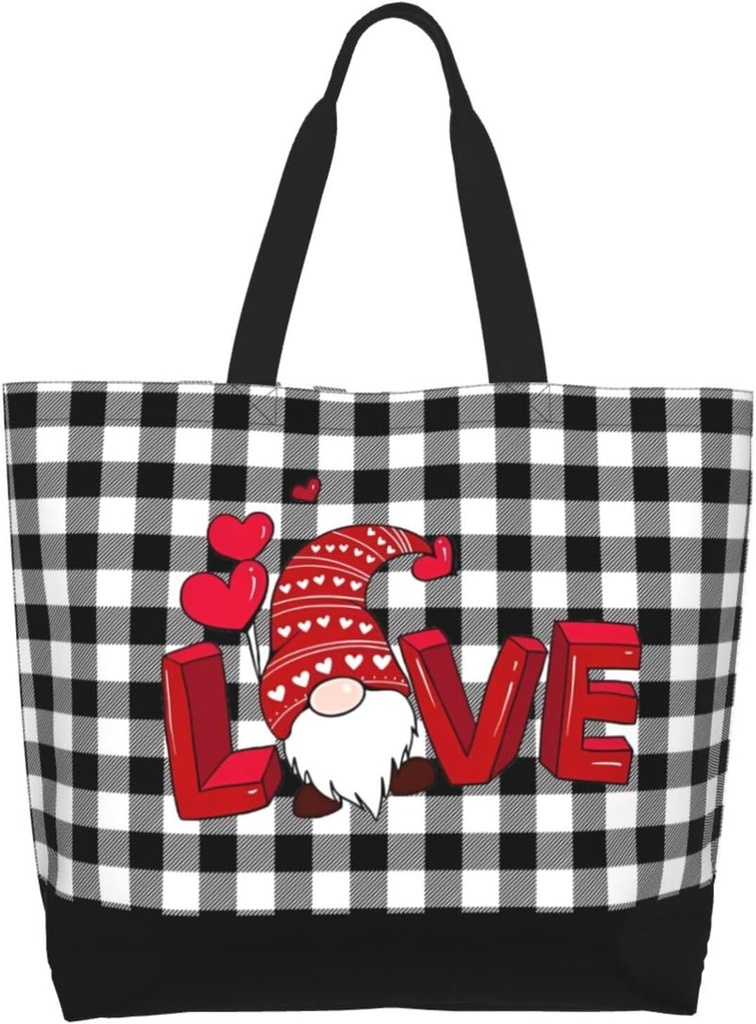 Valentine's Tote Bag Large with Interior Pocket Tote Bag Reusable by Shoulder Tote Bags Travel Bags Shopping Gift