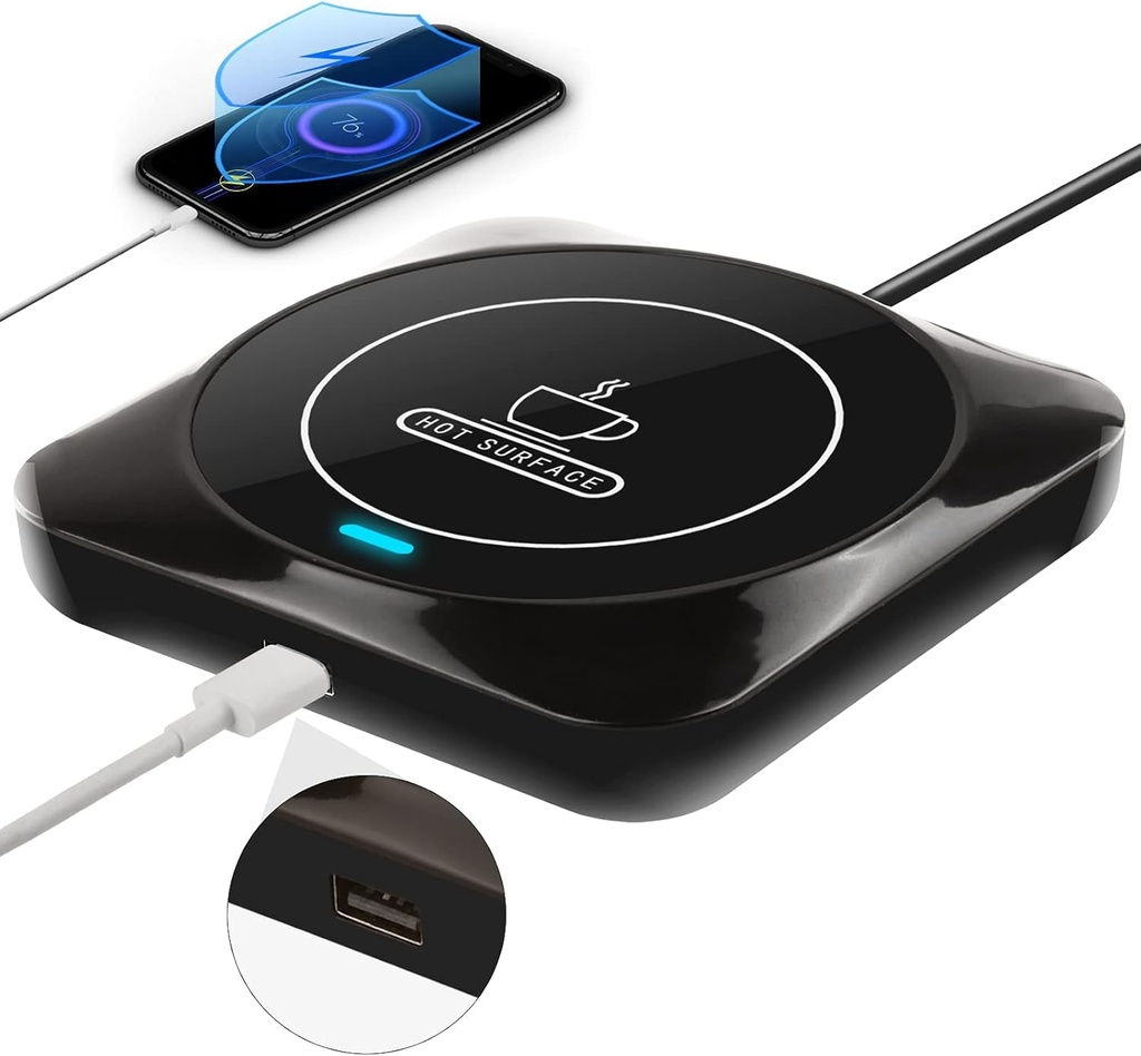 Smart USB Coffee Cup Warmer with Pressure-Induced Auto On/Off, Coffee Accessories for Home Office Desk