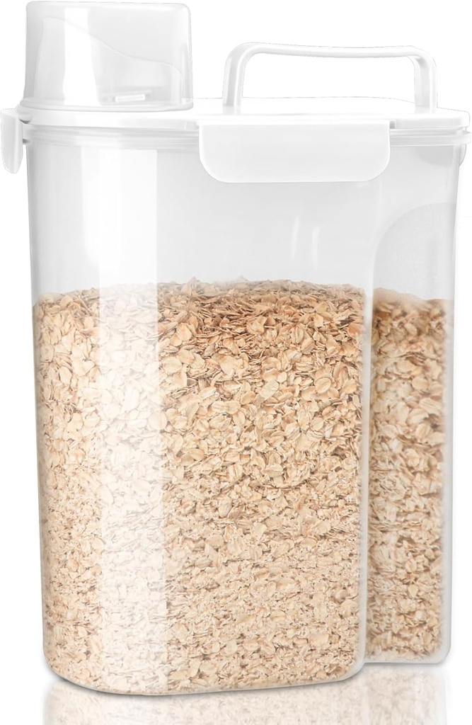 Rice Storage Container 10lb, Airtight Dry Food Cereal Containers Storage, BPA Free Rice dispenser with Pouring Spout Portable Handle for Flour Pasta Grain and Baking Pet Dog Cat Food Container