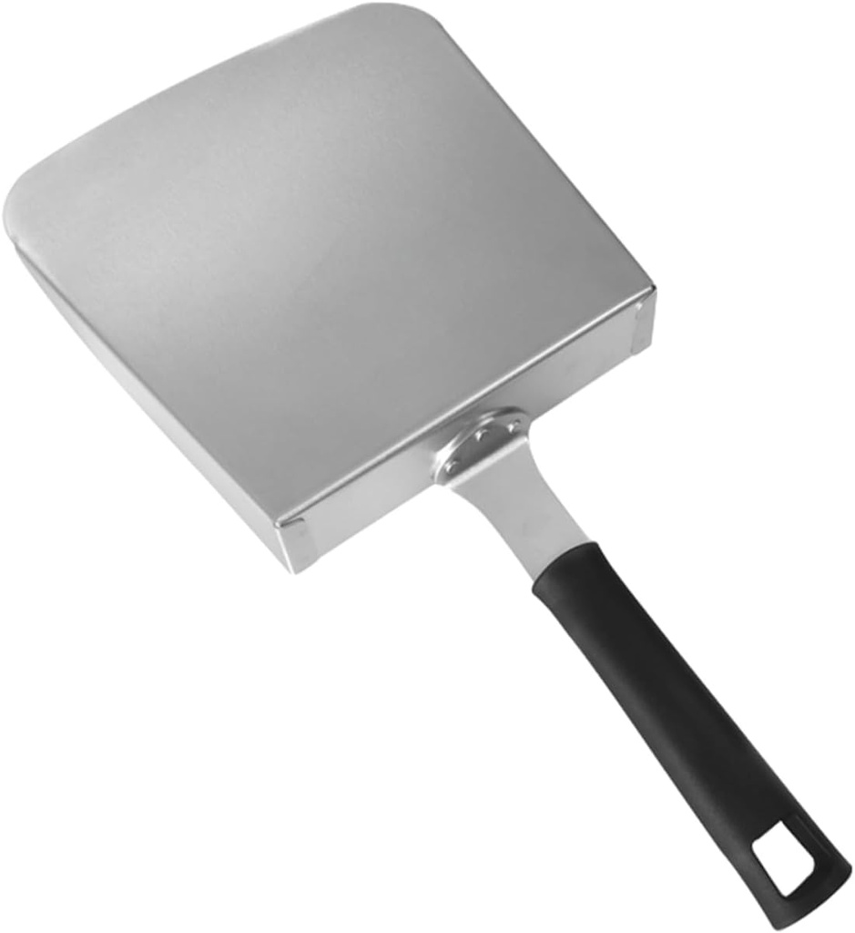 Mikinona Stainless Steel Food Scoop for Griddle Cooking Multi-functional Shovel for Fried Chicken and Fries Ergonomic Handle Easy to Clean Essential Kitchen Tool