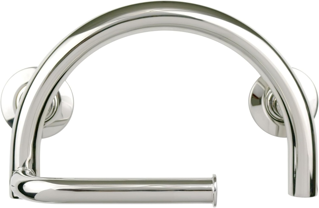 12-inch Manhattan Toilet Paper Holder Grab Bar, Polished Chrome