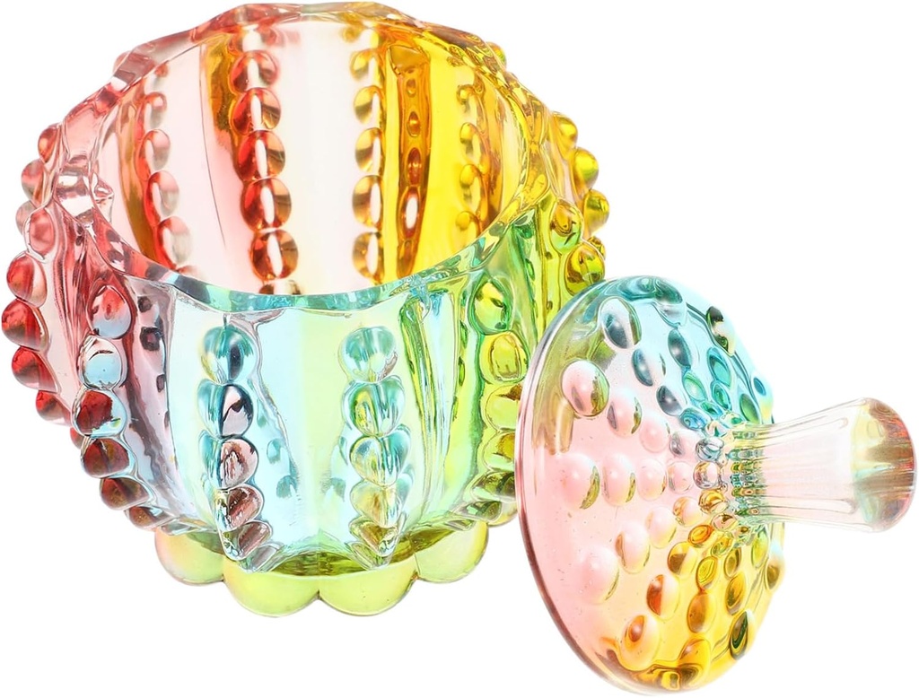 Glass Candy Jar with Lid Decorative Food Storage Container for Sweets Cookies and Spices Glass Can for Kitchen Counter and Home