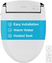 Blooming NB-R1060TE Bidet Toilet Seat, Smart Toilet Seat with Dual Nozzle, Warm Water, Dryer, Heated Seat, Ambient Nightlight, Electric Bidet with Remote (White/Elongated)