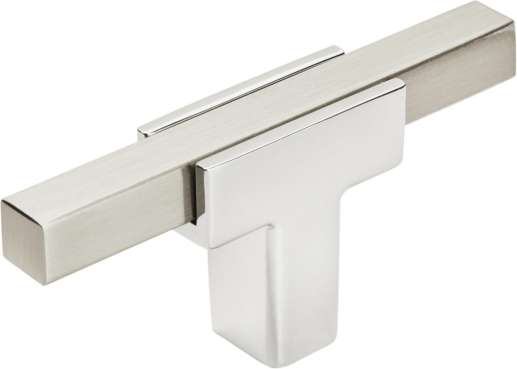 Amerock BP6726G10 | Kitchen Cabinet Door or Drawer Knob | Polished Chrome/Satin Nickel | 2-3/4 inch (70 mm) Length | Urbanite | 1 Pack | Furniture Hardware | Bathroom Cabinet Hardware