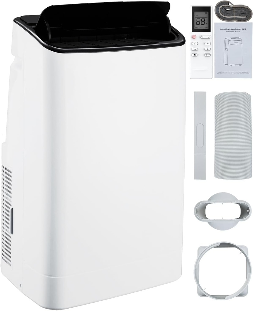 Portable Air Conditioner 14000 BTU, Air Conditioners 3-in-1 A/C Unit Dehumidifier & Fan for 500-700 Sq.Ft Rooms, 52 dB Quiet, 24H Timer, AC Unit for Bedroom Apartment Dorms, Window Kit Included, White