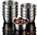 10 Pcs Salad Dressing Container To Go 304 Stainless Steel Dipping Sauce Cup for Kitchen Office Travel Barbecue Part (10)