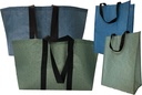 Standard and Extra Large HD Blue & Green Square Pattern 4 Pack Multi-Purpose Totes, 2 standard and 2 extra-large (74059)