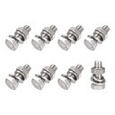 METALLIXITY Hex Head Screws Bolts, Nuts, Flat & Lock Washers Kits (M10x30mm) 8Sets, 304 Stainless Steel Assortment Kit - for Home Appliance