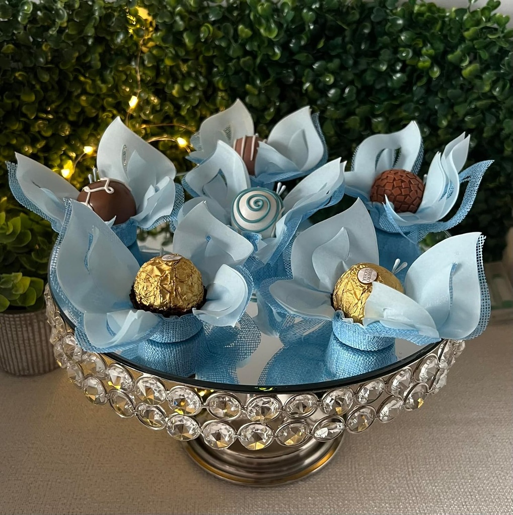 VickyPiffer Butterfly Paper - Wrapping for Chocolates, Truffles, Cup Cakes, Brigadeiros and Brazilian Sweets/Candy Wrappers/Pack of 20 Artesanal (Butterfly - Light Blue)