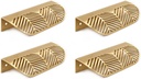 RZDEAL Solid Brass Cabinet Handles Brushed Gold Leaf Knobs and Pulls for Dresser Drawer Handles Edge Pulls,4-5/8"(117mm) Overall Length,4Pcs