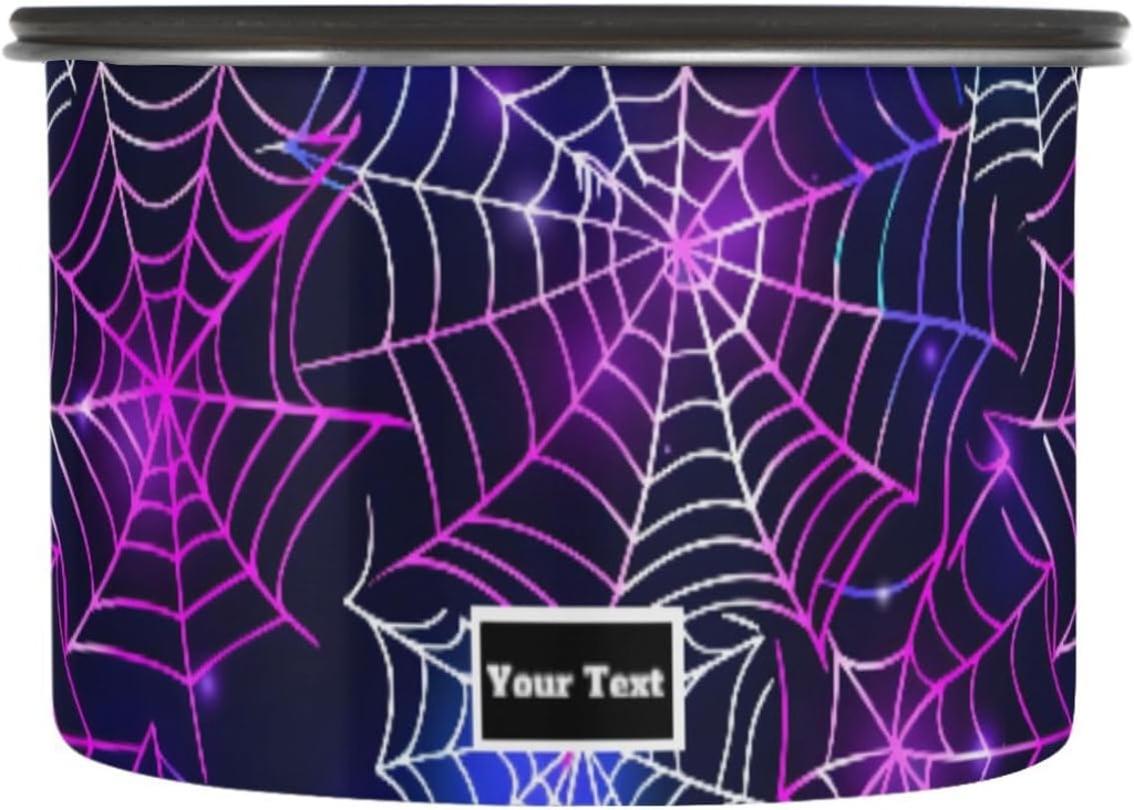 ALAZA Halloween Spider Colorful Airtight Coffee Bean Canister Customed 17oz Food Storage Containers with Lids For Gournd, Tea, Sugar, Flour, Rice, Cereal, Candy Cookie Jar