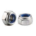 M6 x 1.0mm Nylon Insert Hex Lock Nuts 50Pcs 304 Stainless Steel Locknuts, Hex Drive, Bright Finish, by SG TZH