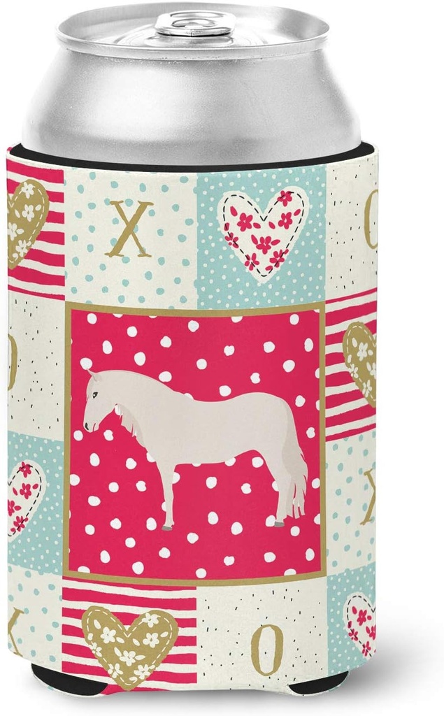 Caroline's Treasures CK5332CC Paso Fino Horse Love Can or Bottle Hugger, Red Cooler Washable Drink Sleeve Collapsible Beverage Insulated Holder, Can Hugger, Multicolor
