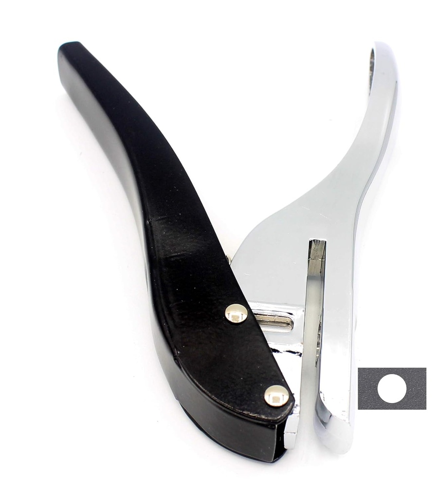 Metal Silver Hand-held 2/5 inch 10mm Round Heavy Duty Single Circle Hole Punch for ID Cards PVC Cards Badge Photos