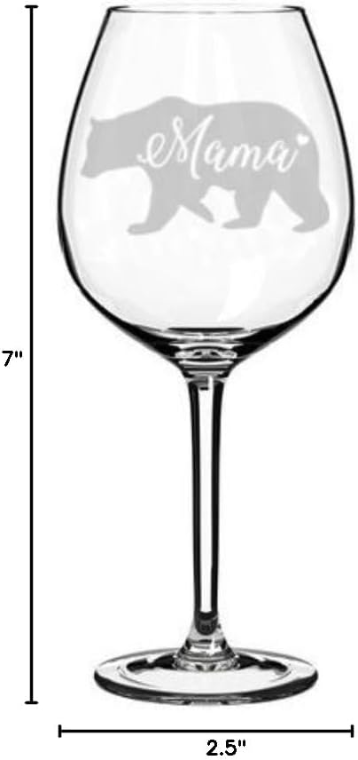 Wine Glass Goblet Mom Mother Mama Bear (20 oz Jumbo)