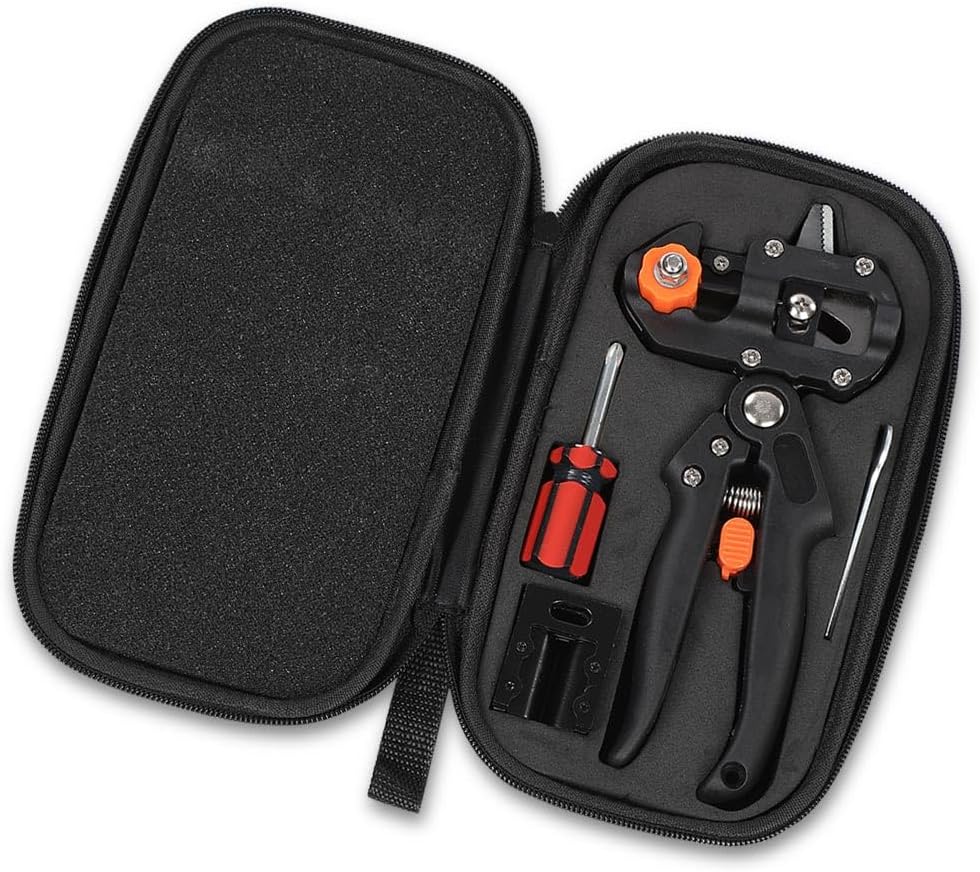 CROSSDESIGN 2-in-1 Garden Tree Grafting Knife Pruning Pruner Scissors Cutting Tool Kit