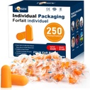 VOISEN Ear Plugs - 250 Pairs Noise Cancelling Ear Plugs for Sleeping, Snoring, Studying, Concerts & Traveling