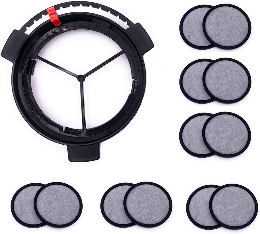Xcivi Replacement Water Filtration Set - Filter Disk with Frame for Mr. Coffee Brewers, Compatible - 1Disk Frame +12 Filter Disks