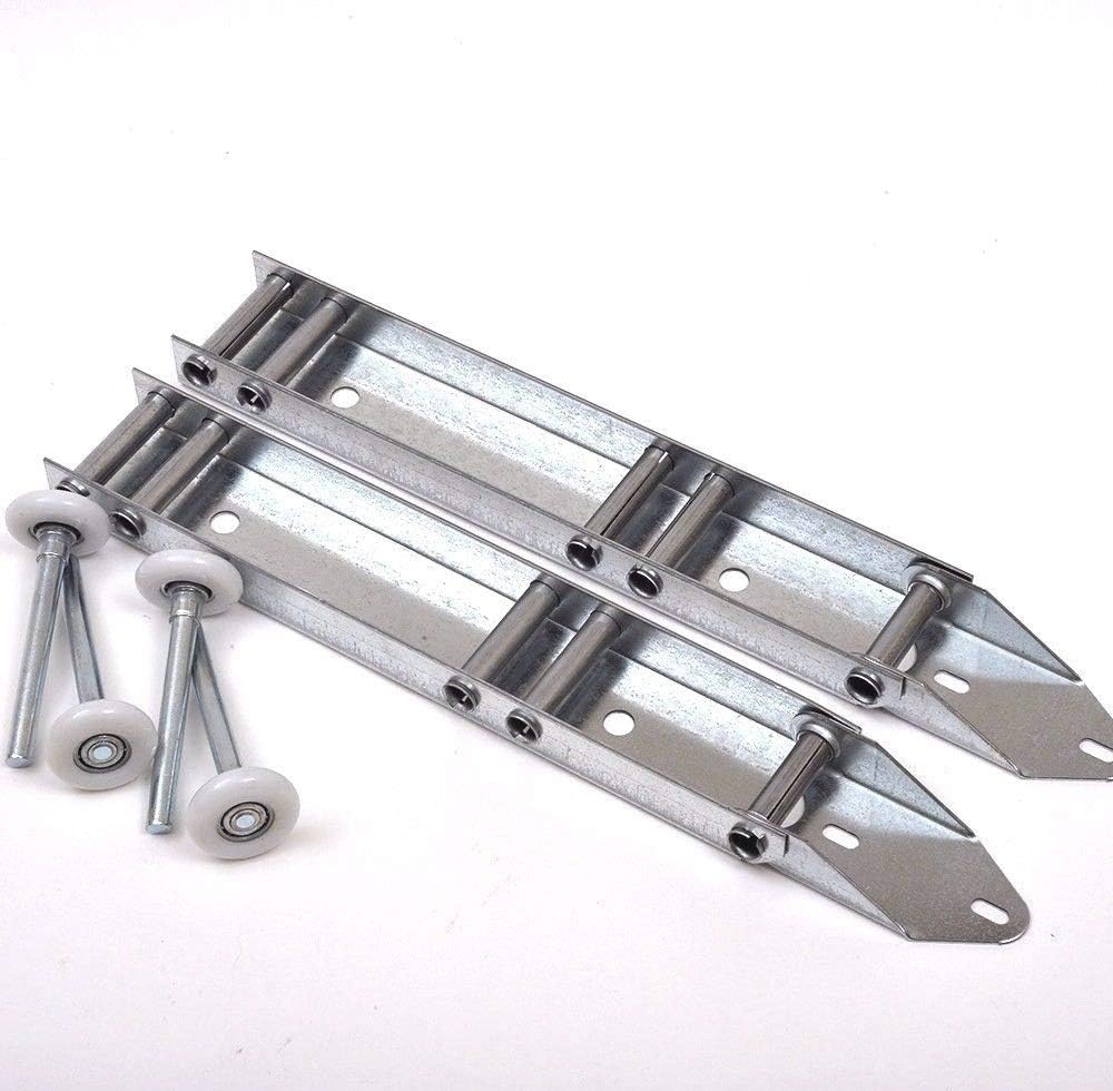 Garage Door Quick Turn Top Fixture Brackets with (4) Nylon Rollers Low Headroom
