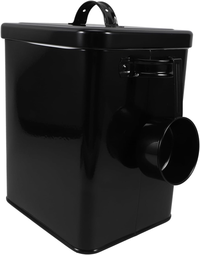 PRETYZOOM Metal Storage Container with Spoon Multi Function Airtight Bucket for Rice Flour Pet Food and More Kitchen Storage for Home Organization