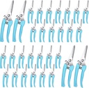Chumia 30 Pcs Garden Flower Shears Pruning Scissors Heavy Duty Plant Scissors Trimming Garden Clippers Hand Tree Pruner for Yard Gardening Plants Hedge Flower Tree Cutting Secateurs (Blue)