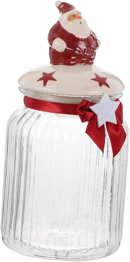 1pc Santa Claus Sealed Canister for Food Storage Airtight Tea Jar Holiday Candy Container Practical Storage for Dried Fruits Cookies