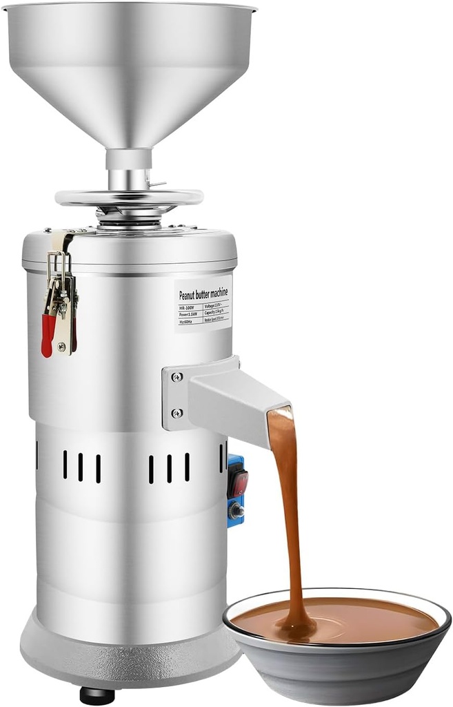 Electric Grain Grinder, Peanut Butter Maker Machine Sesame Sauce Grinder 110V 1100W Low Noise Household/Commercial Mill, High-Speed Grinding for Dry Ingredients like Herbs Spices Coffee Corn Beans