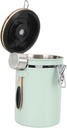 Airtight Coffee Bean Canister Sealing Lid Multi-use Storage Jar for Coffee Tea Sugar Nuts Stainless Steel Design Green
