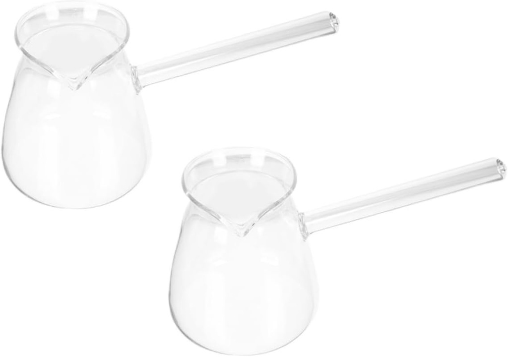 VICASKY 2pcs Transparent Glass Coffee Pot High Borosilicate Stovetop Teapot with Side Handle Heat Resistant Kettle for Hot and Cold Drinks Suitable for Tea Coffee Herbal Infusions