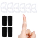 10Pcs Clear Oval Finger Splints & Sleeves Kit, 6 Graduated Trigger Finger Splint & 4 Finger Sleeves for Trigger/Mallet/Arthritis/Straightening, Finger Brace Support for Thumb/Middle/Ring/Index/Pinky(Size 4,5,6,7,8,9)