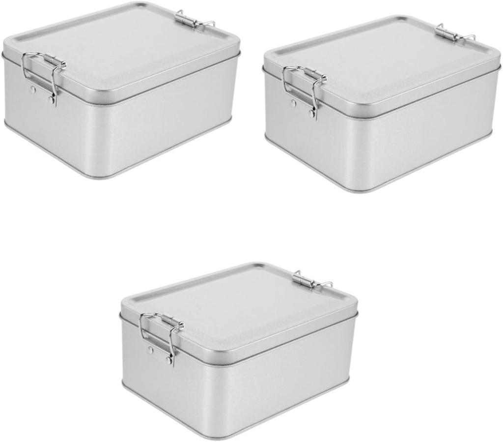 3pcs Cookie Candy Box Storage Tin Retro Canister for Snacks for Home Organization and Holiday Gifting