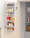 12.3" W Narrow Over the Door Pantry Organizer, 6-Tier Over the Door Organizer with Adjustable Basket, Pantry Door Organization for Pantry Kitchen Storage Room Spice Rack, White
