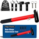 Hinge Gap Adjusting Wrench Kit, Heavy Duty 4 in 1 Door Hinge Adjustment Tool for Residential and Commercial Use, Durable Painted Steel Hinge Bender Wrench with Rubber Grip, Professional Adjustment Set