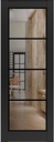 SARTODOORS Slab Barn Door Panel Clear Glass | Lucia 2466 Matte Black | Sturdy Finished Doors | Pocket Closet Sliding