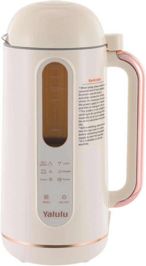 Multi-Functional Nut Milk Maker Machine, with Mesh Strainer, Boil Water, Keep Warm/Free Filtering/Self Cleaning,Smart Automatic Cold/Hot Homemade,Juicer,30Oz/900mL,