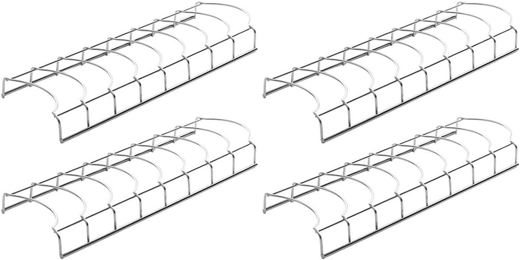 4 Pieces Utensils Racks Sparerib Holder Storage Shelf Rustproof Multiuse Utensils Holder Bread Racks for Restaurant, Silver Bowl Rack