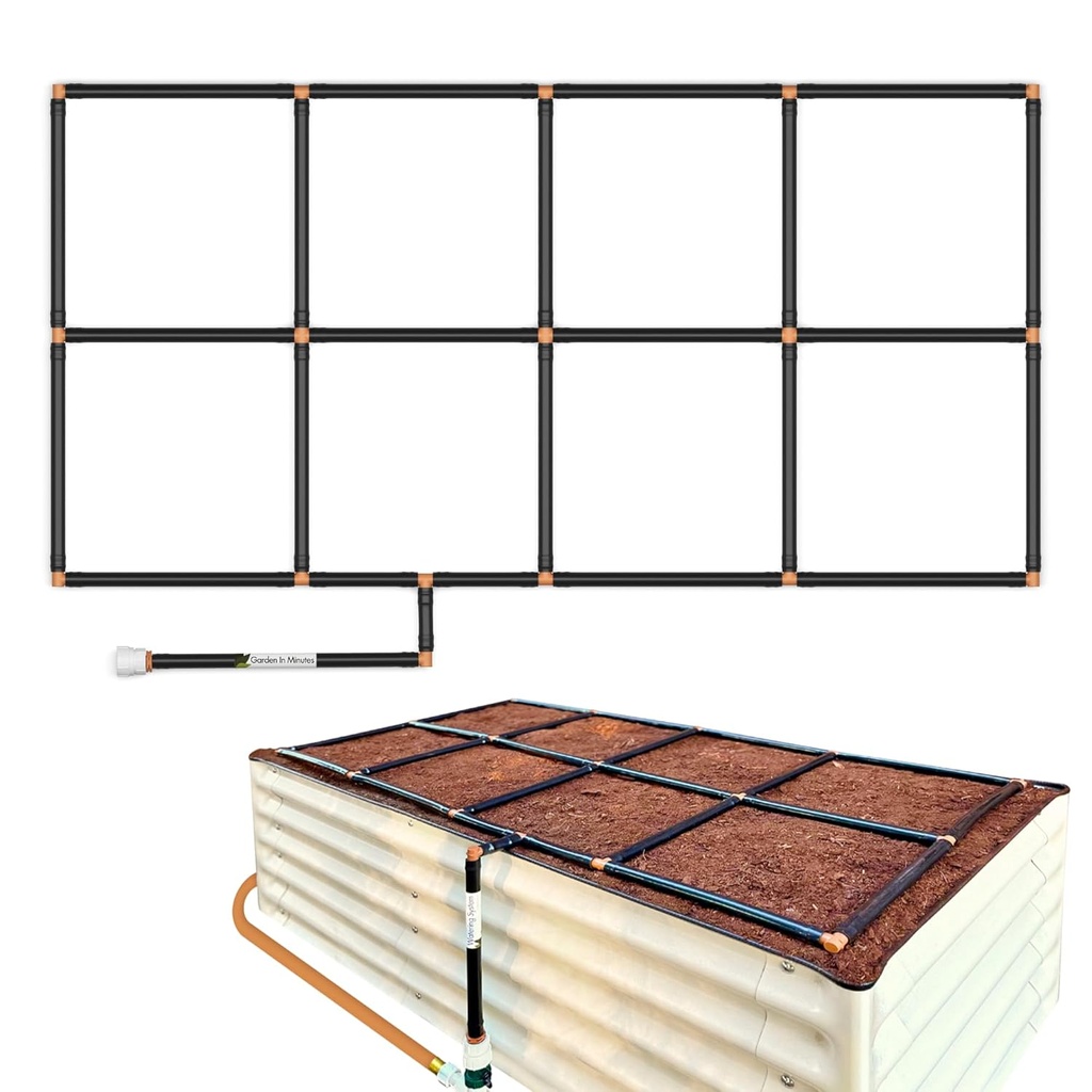 The Garden Grid | Drip Irrigation System for Garden Beds - But Better | Pre-Assembled, Waters Every Plant, 1-Minute Setup, Lasts 5-10x Longer Than Drip | USA-Made Quality | Size: 2x4 - Dims 22.5"x44"