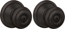 SCHLAGE F40 V GEO 716 Georgian Door Knob, Bed & Bath Privacy Lock, Aged Bronze (Pack of 2)