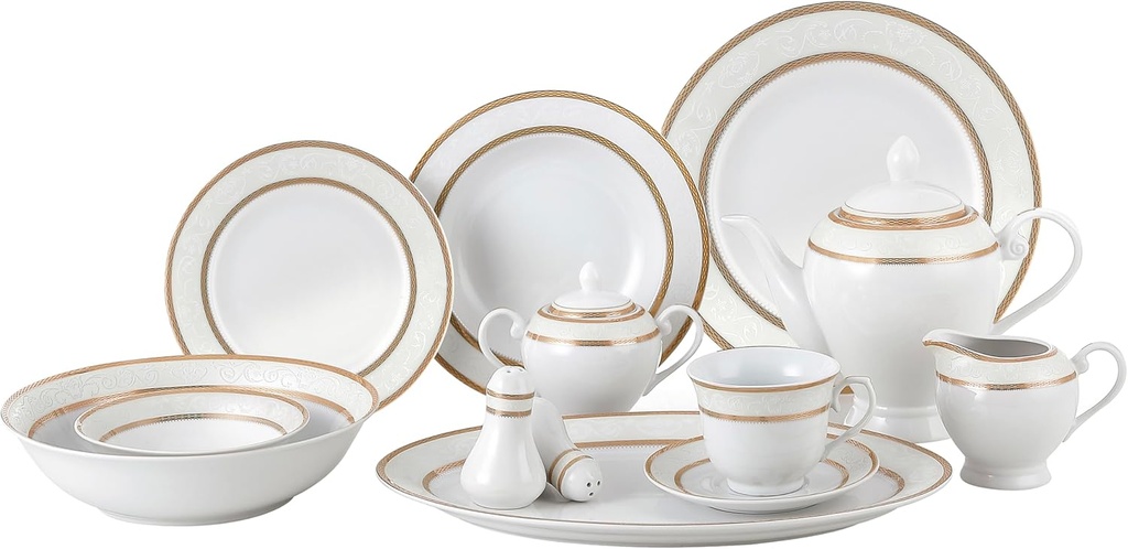 Lorenzo Amelia 57-Piece Dinnerware Set, Service for 8