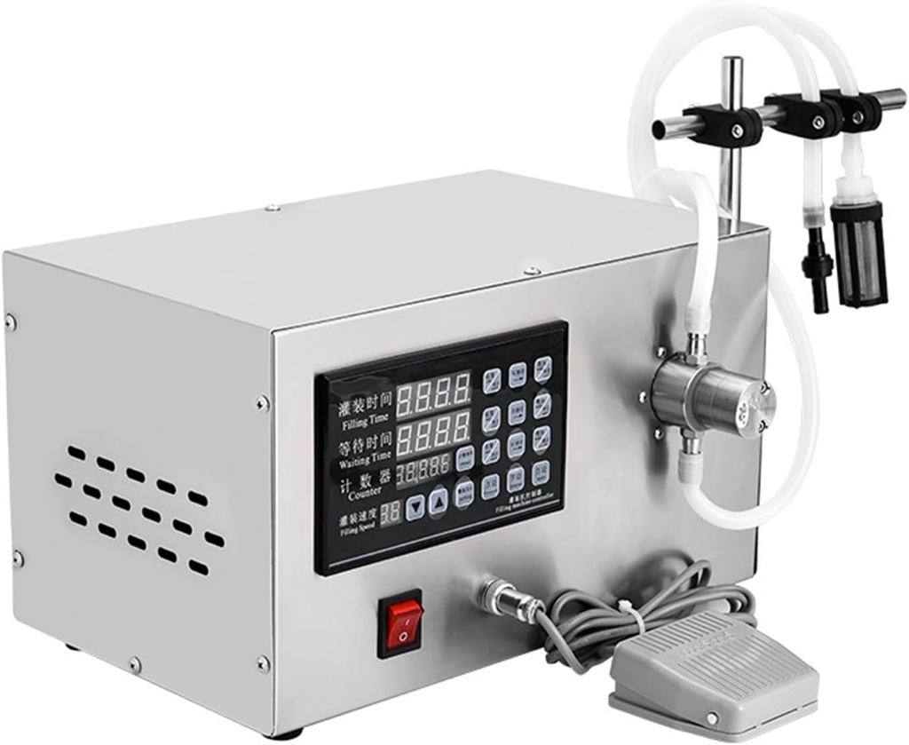 Electric Liquid Filling Machine, 1-6000ml Bottle Filler Machine, Digital Control Diaphragm Pump, with Automatic Counting, Anti-drip Nozzle, for Perfume/Juice