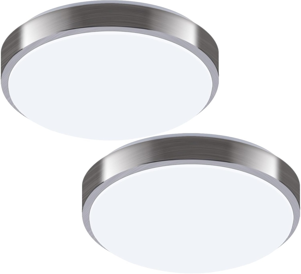 8-Inch LED Ceiling Lights, Round Ceiling Light Fixture,12W 880LM 80W Incandescent Equivalent(AC85V-265V),Natrual White Light for Kitchen Bathroom Dining Room Closet(2-Pack)