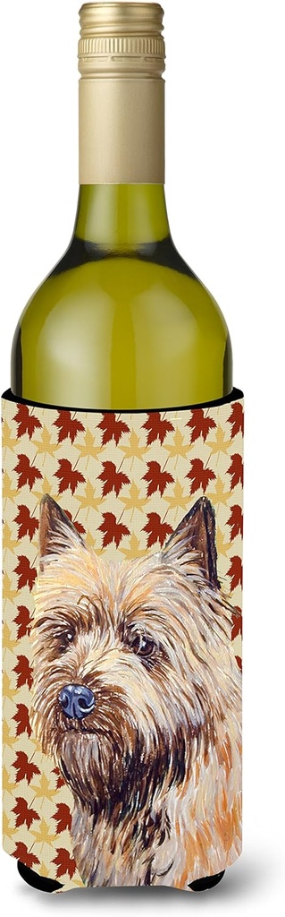 Caroline's Treasures LH9095LITERK Cairn Terrier Fall Leaves Portrait Wine Bottle Hugger Bottle Cooler Sleeve Hugger Machine Washable Collapsible Insulator Beverage Insulated Holder