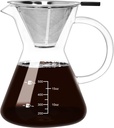 500ML(16.9oz) Glass Pour Over Coffee Maker with Double Stainless Filte - 4 Cup (Approx Refers to 4 oz. Per Cup) Thickened Heat-Resistant Paperless Pour Over Coffee Dripper Perfect Extraction for Home