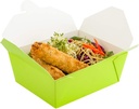 Restaurantware Bio Tek 45 Ounce Take Out Boxes 200 To Go Lunch Boxes - Tab-Lock Closure Heat-Tolerant Green Paper Disposable Lunch Boxes Greaseproof For Hot And Cold Foods