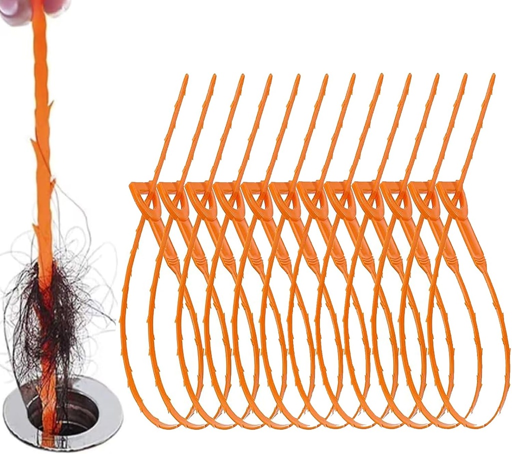 12 Pack Drain Clog Remover - Flexible Drain Snake for Effective Cleaning Hair and Debris in Sink or Bathtub, 19.6-Inch