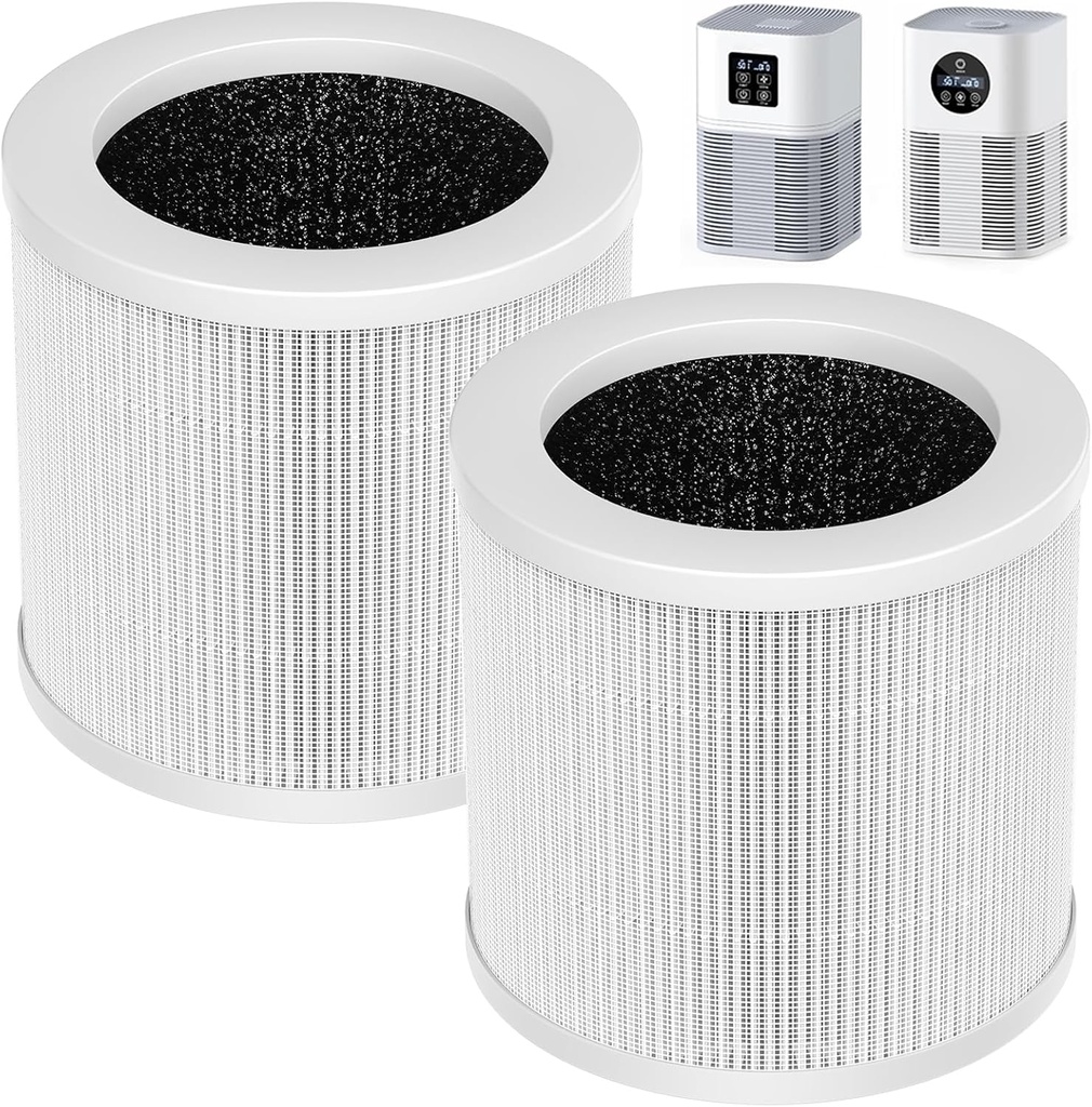 2 Pack A1 Replacement Filter Compatible with VEWIOR Air Purifier HQSC-50, HQKJ-80, AMEIFU AP01W, KOIOS HQKJ-50 Air Pur ifier, 3-in-1 HEPA Air Cleaner Filter