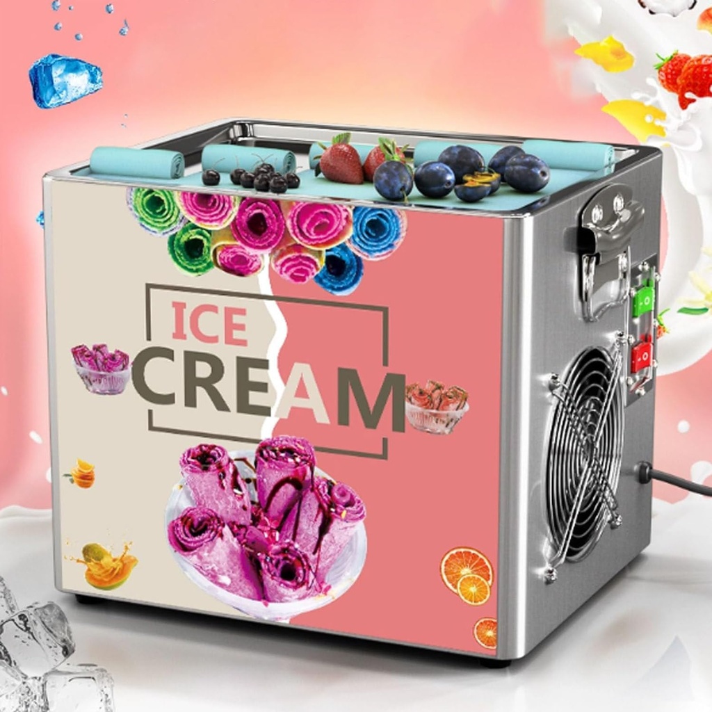 Commercial Countertop Fried Ice Cream Machine, Fry Ice Cream Roll Machine, Instant Roll Ice Cream Maker