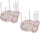 Garneck 2Pcs Pink Dish Racks for Kitchen Tableware Vertical Draining Plate and Bowl Drying Drainers Plastic Household Dishware Organizer with Stable Structure Easy to Clean and Stylish